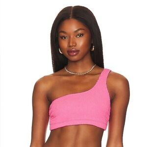 Good American Bikini Top swimsuit plus curve Bright Always Fits Hot one Shoulder